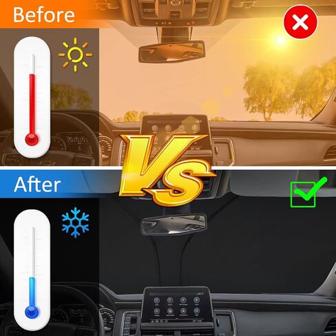 D-Lumina Winshield Sun Shade with USA Flag for Chevy Tahoe 2021 2022 2023 2024 2025, Foldable Front Sun Shield Protector Blocks UV Rays, Window Sunshade Sun Visor Interior Accessories in Saudi Arabia