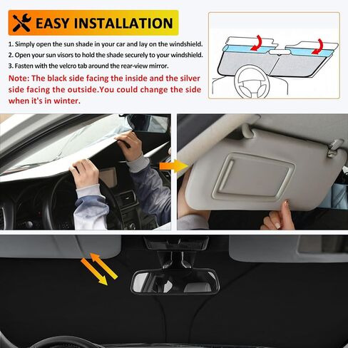 D-Lumina Winshield Sun Shade with USA Flag for Chevy Tahoe 2021 2022 2023 2024 2025, Foldable Front Sun Shield Protector Blocks UV Rays, Window Sunshade Sun Visor Interior Accessories in Saudi Arabia