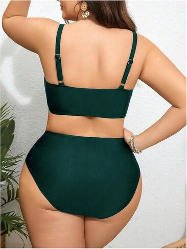 Sweatyrocks نساء زائد الحجم ملابس السباحة قطعت عالي الخصر نوبة السباحة ruched in Kuwait