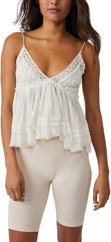 Women Vneck Camisole Y2k Spaghetti Strap Peplum Crop Tank Babydoll Flowy Cami Top Trendy Going Out Summer Shirt in Kuwait