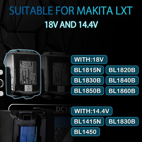 شاحن Mount for Makita DC18RC ، شاحن DC18RD ، حائط حائط لبطاريات Makita 4x 14.4V/18V و 2 حفر مفكات ، منظمة ورشة عمل للخدمة الشاقة in Kuwait