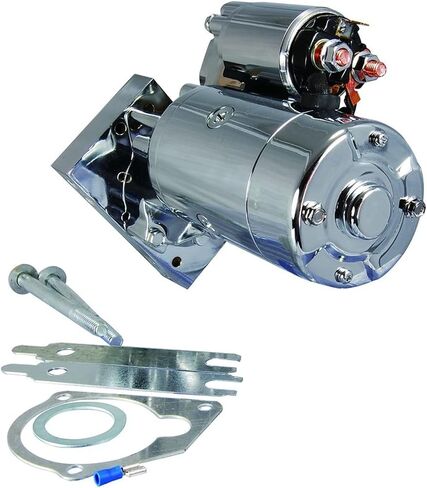 OEG Parts New Chrome Starter Compatible with Chevy 305 327 350 383 454 Mini Super Torque Series 3 HP 153 or 168 Tooth Flywheels Upgraded Delco 10MT to HT Hitachi OSGR Design SHI0032C, SUM-829105C in Saudi Arabia