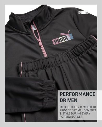 PUMA Girls' Jogger Set - 2 Piece Athletic Tricot Flare Pants and Zip Up Jacket for Girls (4-14) in Saudi Arabia