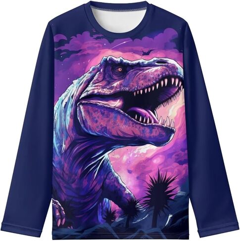 Long Sleeve Shirts for Boys Athletic Shirts Crewneck Pullover Tops 3-16 Year Old in Kuwait