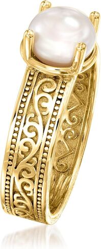 Ross-Simons 6.5-7mm خاتم التمرير لؤلؤة لؤلؤة في الذهب 18kt على الجنيه الاسترليني in Saudi Arabia