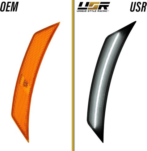 USR 21-25 E2XX SUV SIV Marker Light-مصابيح وقوف السيارات المدخنة الأمامية (يسار + يمين)-متوافق مع 2021-2025 شيفروليه تريل بليزر جميع الطرز مثل LS ، LT ، RS & ACTIVE (عدسة دخان مع LED) in Kuwait