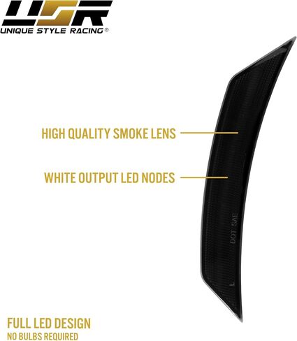 USR 21-25 E2XX SUV SIV Marker Light-مصابيح وقوف السيارات المدخنة الأمامية (يسار + يمين)-متوافق مع 2021-2025 شيفروليه تريل بليزر جميع الطرز مثل LS ، LT ، RS & ACTIVE (عدسة دخان مع LED) in Kuwait