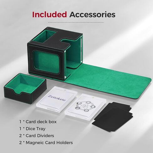 صندوق MTG Commander Deck Box مع شاشة قائد مزدوجة، صندوق بطاقات حاصل على براءة اختراع يناسب 100 بطاقة مزدوجة الأكمام، صندوق MTG مع صينية نرد، 2 مقسم، 2 حامل مغناطيسي، وردي وأسود in Kuwait