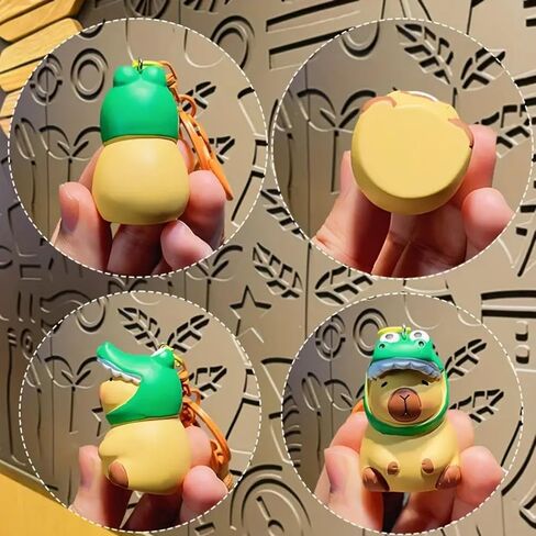 سلسلة مفاتيح Capybara اللطيفة ، إكسسوارات حيوانية رائعة وعصرية مع أنماط فريدة ، مثالية للأكياس والمفاتيح والهدايا in Kuwait