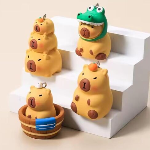 سلسلة مفاتيح Capybara اللطيفة ، إكسسوارات حيوانية رائعة وعصرية مع أنماط فريدة ، مثالية للأكياس والمفاتيح والهدايا in Kuwait