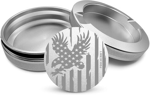 Metal Pouch Can | Metal Container | Slim EDC Pocket Tin | Airtight & Moisture-Resistant Storage | Compact Daily Organizer | Pill Case & Travel Tin | Father’s Day Gift for Dad | (American Flag, Black) in Saudi Arabia