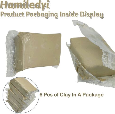 Hamiledyi 6.6 رطل طين طبيعي جاف بالهواء الطبيعي، طين فخار طين فرن خبز طين لجميع الأغراض لنحت السيراميك فئة الفن DIY لعمر 15 عامًا (تيرا كوتا) in Saudi Arabia