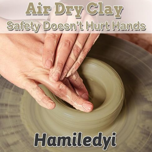 Hamiledyi 6.6 رطل طين طبيعي جاف بالهواء الطبيعي، طين فخار طين فرن خبز طين لجميع الأغراض لنحت السيراميك فئة الفن DIY لعمر 15 عامًا (تيرا كوتا) in Saudi Arabia