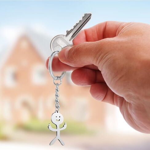 Junkin 3 Pcs Stainless Steel Funny Doodle Keychain 2025 Graduation Keychain Gifts Friendship Jewelry Women Men(Silver) in Saudi Arabia