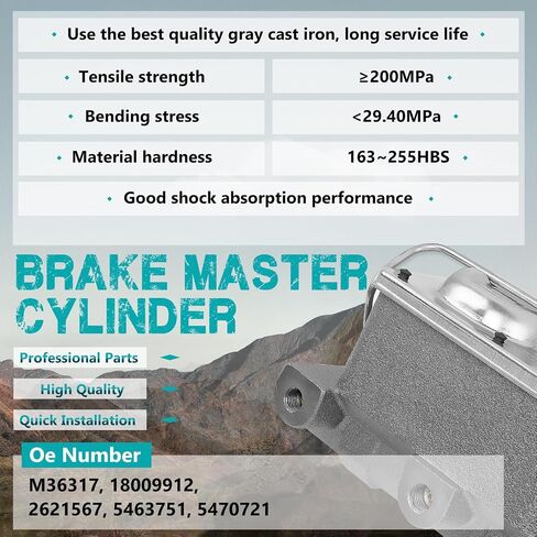 M36317 Brake Master Cylinder with Reservoir and Cap Fit for Buick, Chevrolet, Oldsmobile and Pontiac Vehicles - Apollo 1973-1974, Nova 1969-1974, Omega 1973-1974, Ventura 1971-1974 OE 18009912 in Saudi Arabia