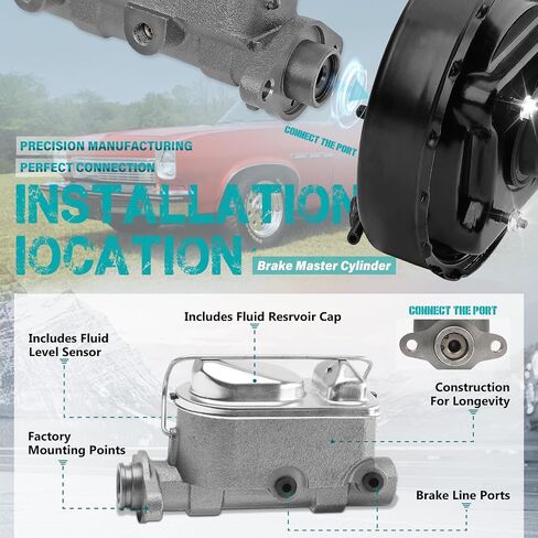 M36317 Brake Master Cylinder with Reservoir and Cap Fit for Buick, Chevrolet, Oldsmobile and Pontiac Vehicles - Apollo 1973-1974, Nova 1969-1974, Omega 1973-1974, Ventura 1971-1974 OE 18009912 in Saudi Arabia