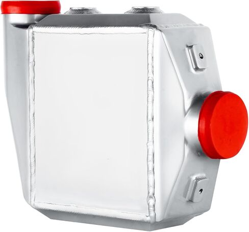 ماء سائل من الألومنيوم العالمي إلى الهواء المبرد بالهواء 9.05 "x10.62" x4.52 "الهواء الأساسي ، مدخل الهواء/المخرج (3.5 '') ، مدخل/مخرج الماء (NPT 3/4") (الفضة) in Kuwait