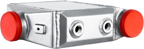 ماء سائل من الألومنيوم العالمي إلى الهواء المبرد بالهواء 9.05 "x10.62" x4.52 "الهواء الأساسي ، مدخل الهواء/المخرج (3.5 '') ، مدخل/مخرج الماء (NPT 3/4") (الفضة) in Kuwait