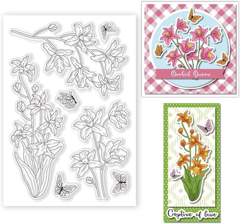 11.7 x 8.3in Clear Stamps Flower Silicone Stamp Creative DIY Crafting Tool with High Definition Flower Rubber Stamps for Card Making Decoration and DIY Scrapbooking in Saudi Arabia