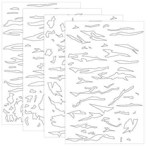 Marspark 4 Pcs Adhesive Sticker Camouflage Adhesive Spray Paint Sticky Gun Rifle Camo Stencils Camo Stickers for Spray Paint in Kuwait