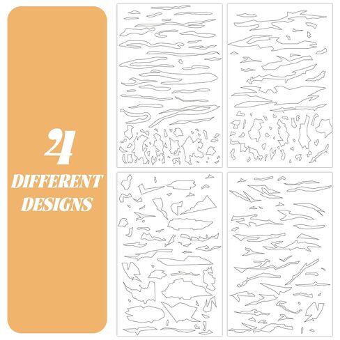 Marspark 4 Pcs Adhesive Sticker Camouflage Adhesive Spray Paint Sticky Gun Rifle Camo Stencils Camo Stickers for Spray Paint in Kuwait