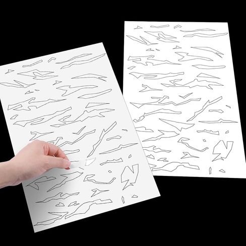 Marspark 4 Pcs Adhesive Sticker Camouflage Adhesive Spray Paint Sticky Gun Rifle Camo Stencils Camo Stickers for Spray Paint in Kuwait