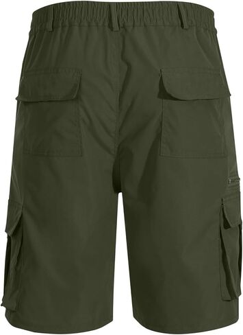 Men Cargo Shorts 2025 Elastic Waist Bermuda Short Pants Summer Casual Loose Multi Pockets Outdoor Jogger Short Cargos in Saudi Arabia