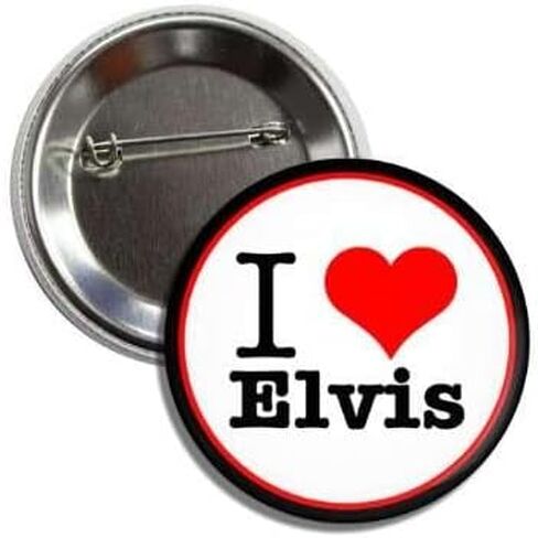 I Love (heart) Elvis Button Badge Pinback, 2.25 Inches in Saudi Arabia