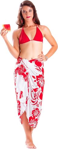 1 World Sarongs Womens Hibiscus Flower Swimsuit Sarong in Kuwait