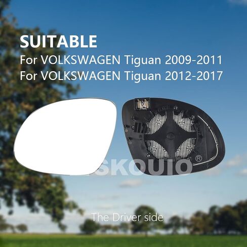 زجاج بديل للمرآة الجانبية لبرنامج Volkswagen VW Tiguan 2009-2017 ، دعم لوحة الدعم الجانبية المسخنة الزجاج المرآة لفولكس واجن تيجوان 2000 2010 2012 2014 2015 2015 2017 2017 in Kuwait