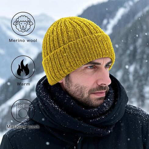 100 ٪ Merino Wool Hat Wool صوف مبطن في الهواء الطلق قبعة دافئة قبعة حاكمة in Kuwait