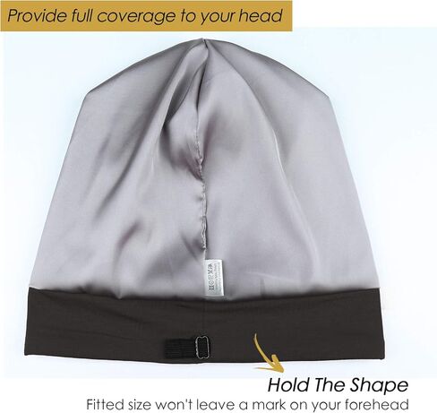 FocusCare Satin Lined Sleep Slouchy Cap Curly Girl Slap Headwear Gifts for Frizzy Hair Women in Kuwait