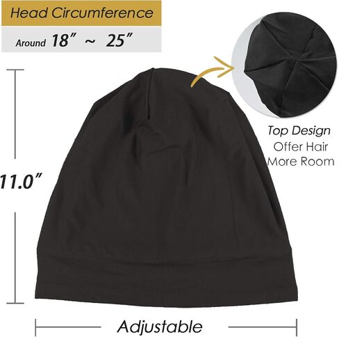 FocusCare Satin Lined Sleep Slouchy Cap Curly Girl Slap Headwear Gifts for Frizzy Hair Women in Kuwait