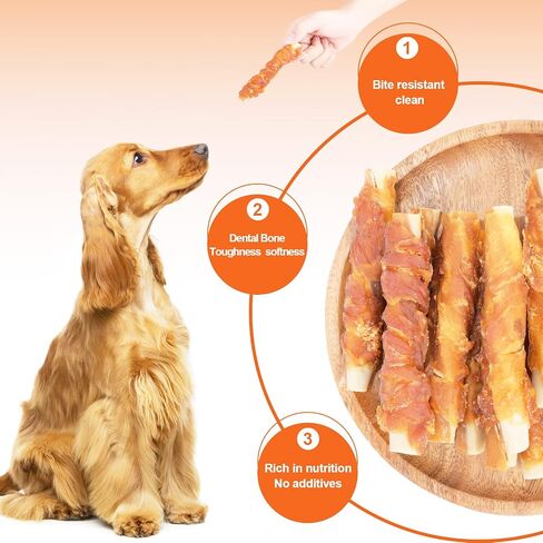 Dog Treats Soft Chews Rawhide Free Chicken Wrapped Cod Sticks for Puppy Training Snacks Dog Chews Treats 0.5lb/227g in Saudi Arabia