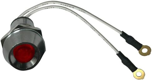 Sherco-Auto Universal 12V Red LED Lamp Dash Panel Pilot Indicator Light - Chrome - 5 Pack in Saudi Arabia