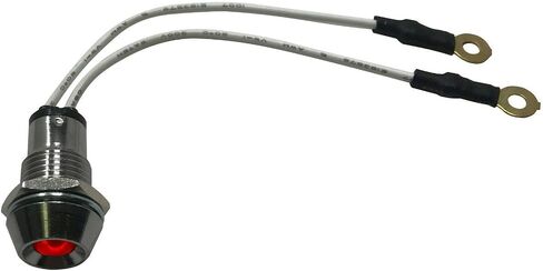 Sherco-Auto Universal 12V Red LED Lamp Dash Panel Pilot Indicator Light - Chrome - 5 Pack in Saudi Arabia