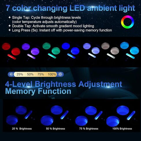 Center Console, Wireless Charging Center Console Organizer, Dual Cup Holders & 7-Color LED Mood Lighting – Back Bench Seat Storage Box for Car, Minivan Van Truck in Kuwait