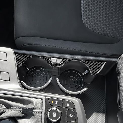 for Kia Sportage (2022-2025) Center Control Cup Holder Carbon Fiber Cover - Console Control Protect Interior Car Accessories Panel, Black (LHD) in Saudi Arabia