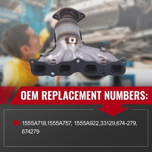 TOPAZ Catalytic Converter 674-279 Compatible with Mitsubishi Outlander L4 2.4L 2014-2018, Mitsubishi Outlander Sport L4 2.0L 2014-2015 EPA Compliant Replace# 1555A718,1555A757 in Saudi Arabia