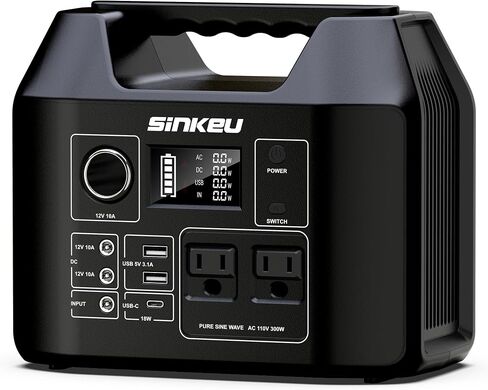 SinKeu Portable Power Station 122.8Wh, LiFePO4 Battery Solar Generator for Home Use, 150W Power Bank with AC Outlet for Camping, RV, Emergency Backup in Saudi Arabia