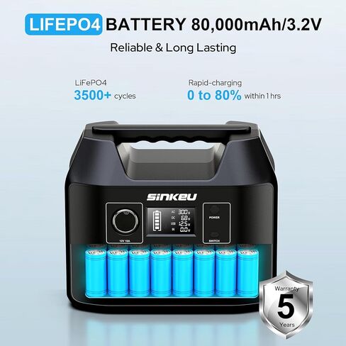 SinKeu Portable Power Station 122.8Wh, LiFePO4 Battery Solar Generator for Home Use, 150W Power Bank with AC Outlet for Camping, RV, Emergency Backup in Saudi Arabia