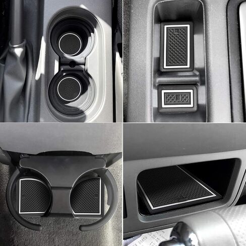 الحصير Auovo Anti Dust for Frontier Crew Cab 2005-2020 Xterra Accessories 2005-2015 مخصص لبطانات جيب DOOR Cup Cup Pads Console Mats (24pcs/set) (Gray) in Saudi Arabia