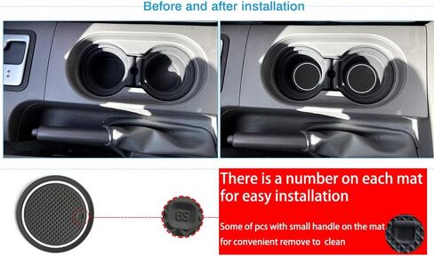 الحصير Auovo Anti Dust for Frontier Crew Cab 2005-2020 Xterra Accessories 2005-2015 مخصص لبطانات جيب DOOR Cup Cup Pads Console Mats (24pcs/set) (Gray) in Saudi Arabia