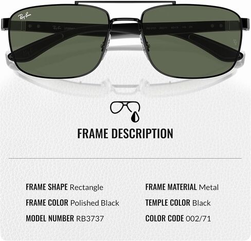 Ray-Ban RB3737 Rectangle Shape Sunglasses with Official Eyewear Kit Bundle in Saudi Arabia
