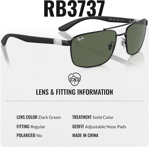 Ray-Ban RB3737 Rectangle Shape Sunglasses with Official Eyewear Kit Bundle in Saudi Arabia