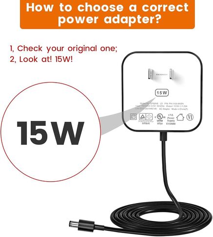15W Power Cord Adapter for Echo Spot Smart Clock & Pop Smart Speaker - White Wall Charger Plug Long Cable, 5ft in Saudi Arabia