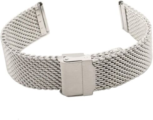 Stainless Steel Mesh Watch Band with Adjustable Clasp, 22mm, Silver in Saudi Arabia