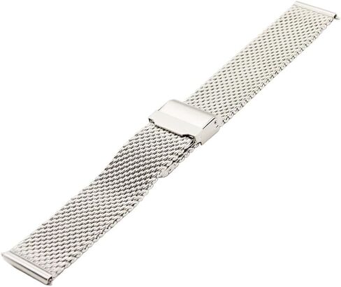 Stainless Steel Mesh Watch Band with Adjustable Clasp, 22mm, Silver in Saudi Arabia