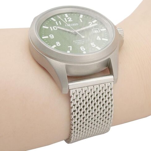 Stainless Steel Mesh Watch Band with Adjustable Clasp, 22mm, Silver in Saudi Arabia