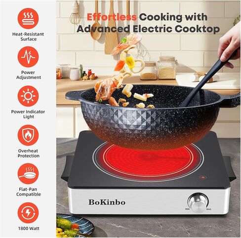 Cooktop الكهربائي ، مزدوج 2200 واط الموقد بالأشعة تحت الحمراء ، 2 صفيحة حاربة كهربائية للطبخ ، مقبض التحكم في المقبض والطبخ السيراميك المدمج ، حماية السخرية الزخرفة للسكن ، المطبخ in Kuwait